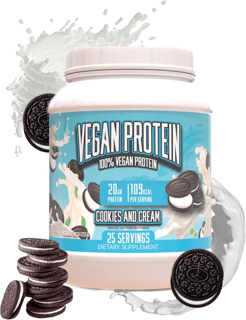 Obrovské doplnky Vegan Protein prášok - Cookies & Cream - Superior Plant-Based Protein Powder, 20g Protein per Serving
