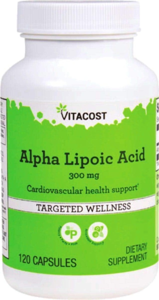 Vitacost Alpha Kyselina lipová - 300 mg - 120 kapsúl