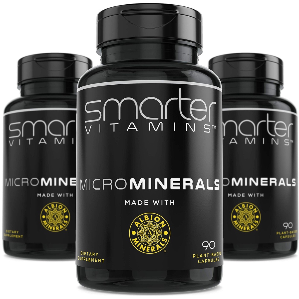 (3 fľaše) 15 mg Glycinátu zinku z Albion® 6 Essential Trace Bisglycinát Minerals, Mangán, Bór, Chróm, Selén, Molybdén Supplement 90 Plant- Based Vegan Kapsule