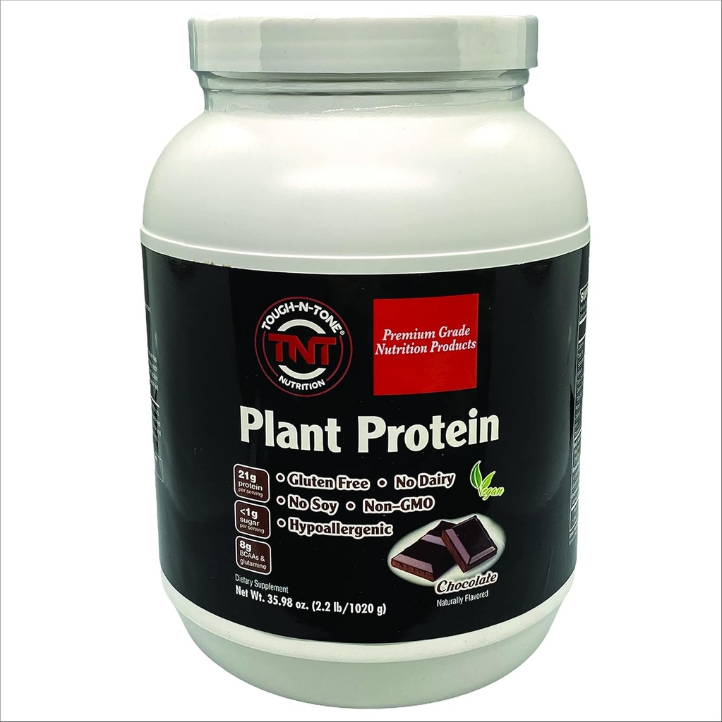 TOUGH-N-TONE Premium Grade Plant Protein a Delicious Chocolate Vegan Shake, hrášok, Cranberry, chia, a Sacha inchi, Omega-3 EFAs, Vegan & Vegetarián no Dairy no Wheat no Gluten no Soy