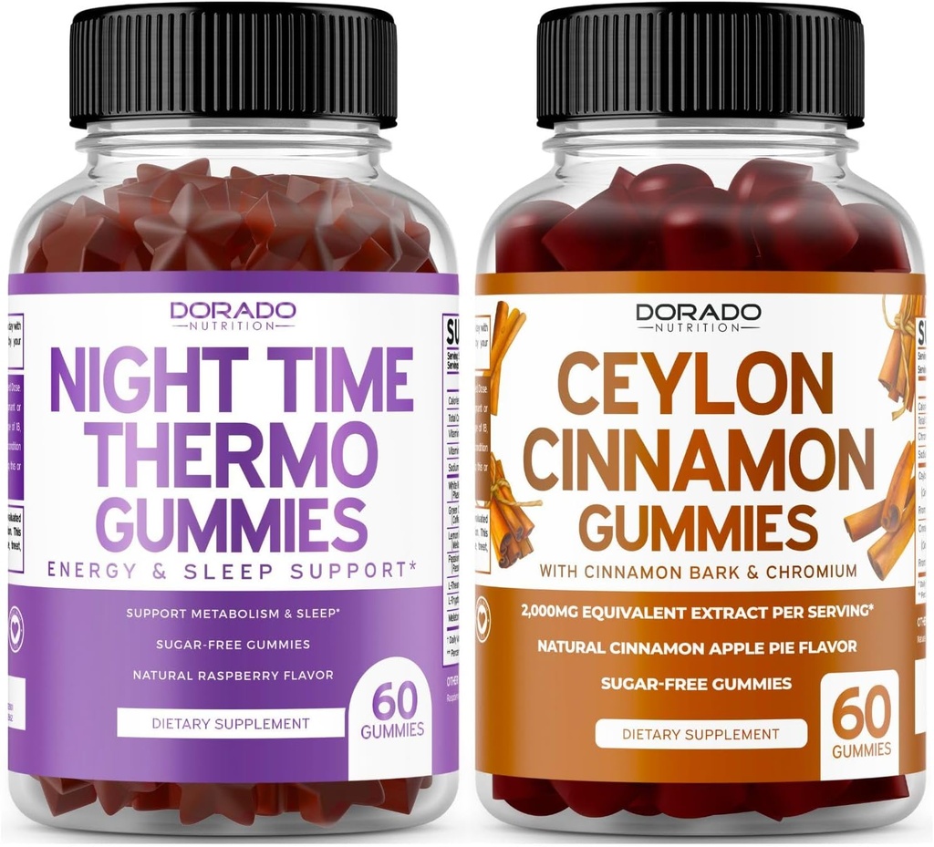 Nočný čas spaľovač tukov (60 Gumiem) Chudnutie a metabolizmus Malinová ochutená Melatonin Supplement a Ceylon škorica (60 Kapsula) Trávenie Celková Wellness podpora doplnok - Vegan & Made in USA