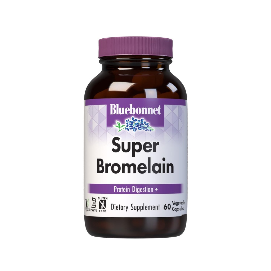 BlueBonnet Super Bromelain Vegetariánske kapsuly, 500 mg, 60