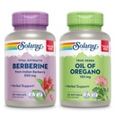 SOLARAY Berberine a olej z Oregano Bundle - Berberine HCl z indickej Barberry Plus Oregano Oil Supplement for Powerful Wellness Support - 100 VegCaps/120 Softgels