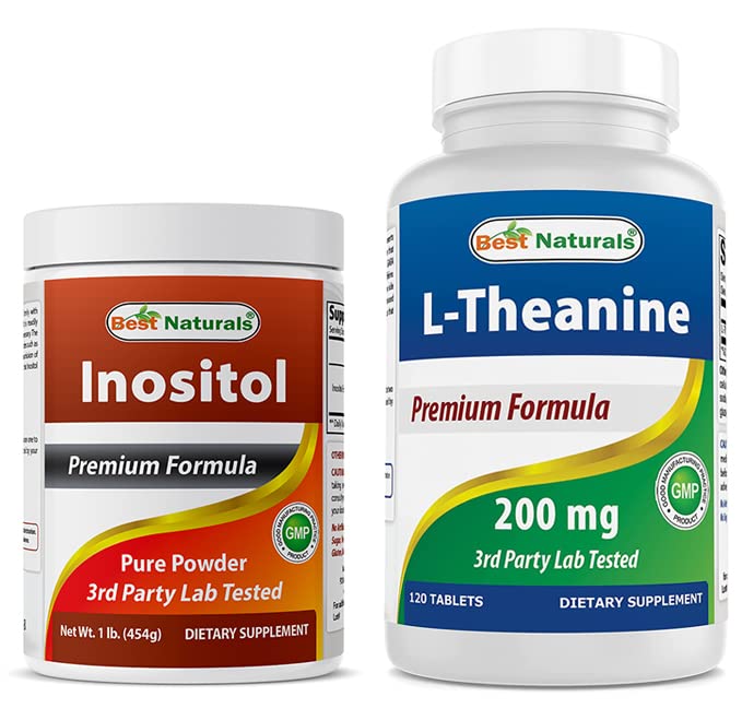 Najlepšie prírodné inozitol prášok 1 Lb & L- Theanine 200 mg