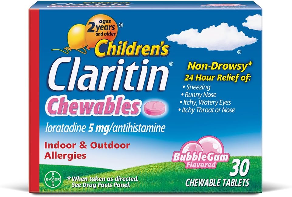 Claritin 24 hodín alergie Chewables pre deti, Non Drowsy Alergy Relief, 30 Počet