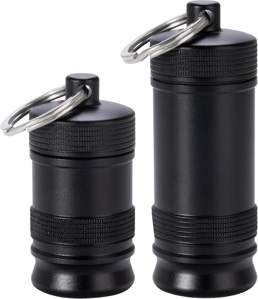 Prenosný držiak na pilulky Keychain - Nepremokavá hliníková zliatina Malá pilulka Prípad, Kovové pilulky Kontajner pre Purse Daily Pill Box Fľaša Organizátor pre vonkajšie Camping Travel