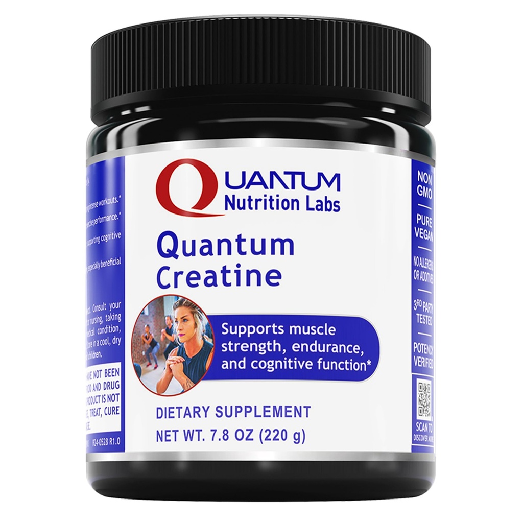 Quantum Nutrition Labs Quantum Creatin - Kreatín Monohydrát Prášok, Kreatín Powder pre mužov, Ženy, Vegetariány, Unflavred Vegan Friendly Formula - 7,8 oz (40 Servings)