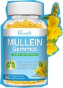10 v 1 Mullein Gummy pre pľúca, Mullein Leaf Extract s hypromelínom, Quercetin, horčík - Podpora pľúc očistiť pre zdravé dýchanie, 60 ct