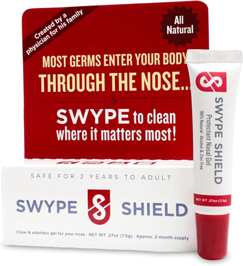 Swype Shield Airborne Particle and Allergen Blocker Nasal Gel - bez drog, pre peľ Alergy Pufferers, pre lietanie - (Nevoňajúce) Viac ako 180 Aplikácie na Tube (0,27 oz, 7,5 g Balenie 1)
