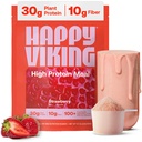 Happy Viking Jahodový proteín + Superfoods Powder, Created by Venus Williams, 20G Protein, Low Carb, Keto, Vegan, Gluten-free, Non-GMO, Superfoods, Kompletná náhrada stravy, 1 kanister (24 oz.)