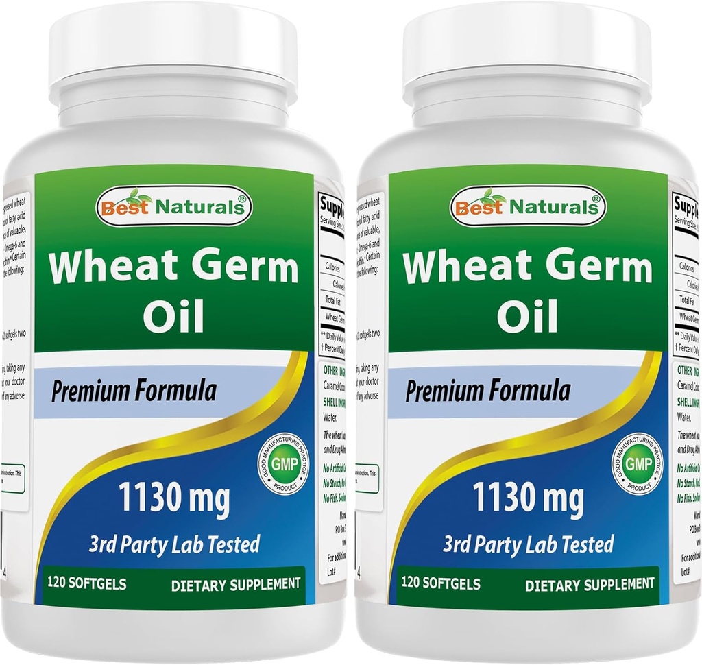 Najlepšie Naturals Pšeničné Germ olej 1130 mg 120 Softgels (Pack of 2)