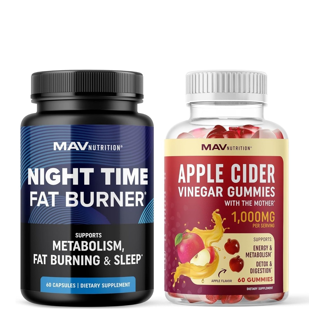 MAV NUTRItion Night Time Fat Burner Kapsule a Apple Cider Ocogar Gummies 