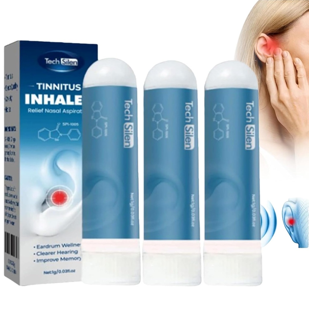 Techsilen pre Tinnitus, Techsilen Tinnitus Inhaler, Tinnitus Inhaler, Tinnitus Relief pre zvonenie ucha, Echoease Tinnitus Inhaler (3 ks)