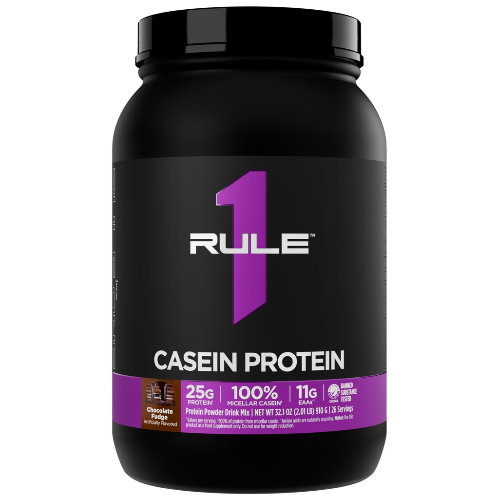 Pravidlo 1 Kazeín Proteín - 25g Bielkoviny a 11g EAA na podávanie od Slow-Release Micellar Casein pre prenocovanie zotavenie a trvalé dodanie medzi jedlami (2 libry*, čokoláda Fudge)