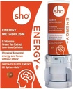 SHO Vegan Energy+ Focus Supplement Kit - Matcha Green Tea Extract, Metylated B Complex, Vitamín B a kofeín Natural Energy Booster bez trhliny, nervozita pre mužov a ženy - 60 pilulky Doplniť fľašu