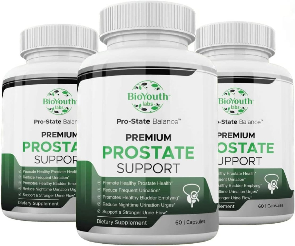 Labs Natural Prostate Health Supplement for Men, 180 Kapsule - Nutritive Blend of Cesnak, Punicalagins, Tribulus Terrestris a Selenium pre lepší tok moču a znižuje časté močenie
