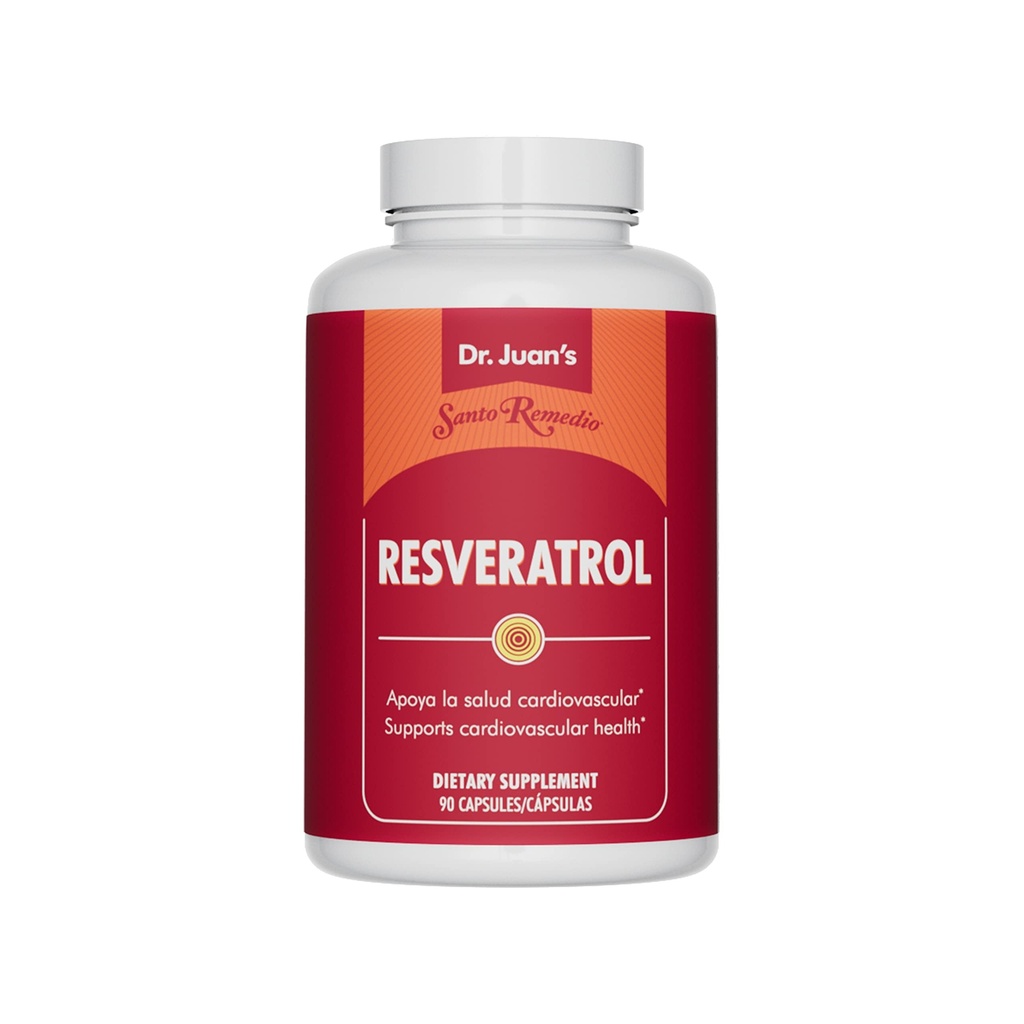 Santo Remedio Resveratrol, podporuje Kardiovaskulárne zdravie*, Dietary Supplement, Vegetarián, Žiadne umelé farby, Žiadne umelé príchute, 200 mg, 90 kapsúl