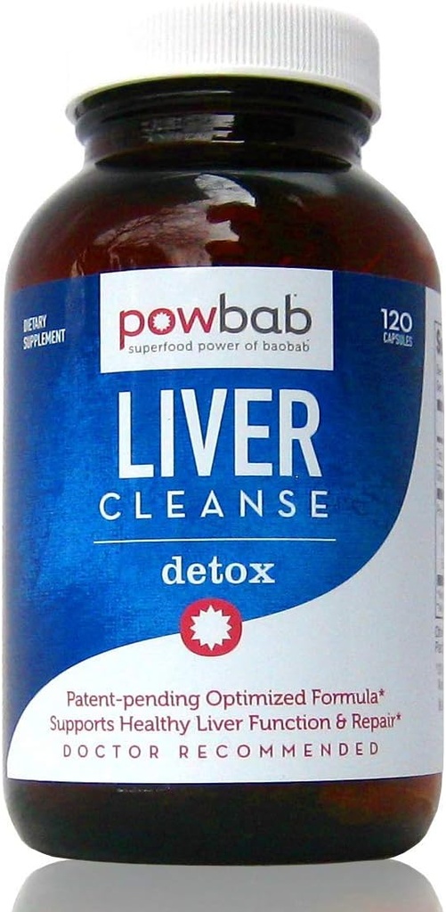 powbab Pečeň Cleanse Detox. #1 Patent-Pending Optimalizované opravy Formula. Pečeň Md Focus Research s organickým Baobab, Beet Root Powder, a Goji. Beats Milk Thitle Silymarin & Dandelion (120 kapsúl)