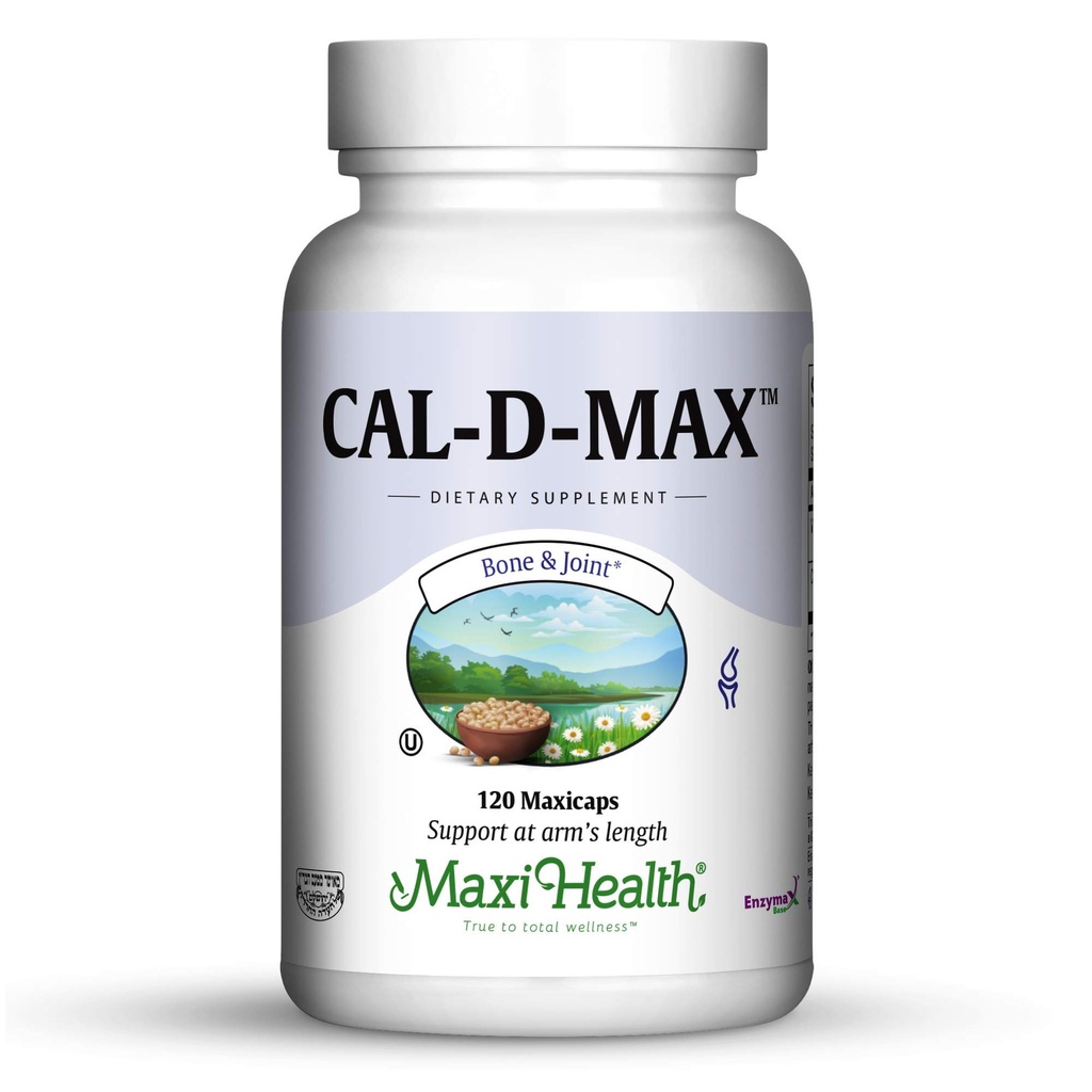 Maxi Health Cal-D-Max - Citrát vápenatý - s vitamínom D3 - Bone Support - 120 Kapsule - Košer