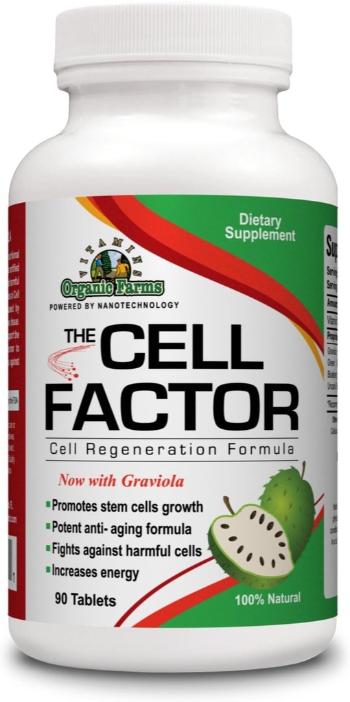 Organické farmy Vitamíny bunkový faktor Graviola - bunková regenerácia Formula - 100% prírodné - Dietary Supplement
