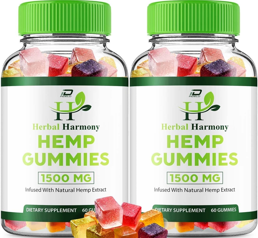 Bylinné Harmony Gummy pre mužov a ženy - Bylinné Harmony Gummy, Bylinné Harmony Infunded s konope extrakt, bylinné Harmony Natural Hemp Supplement Recenzia (2 balenie - 120 Gummy)