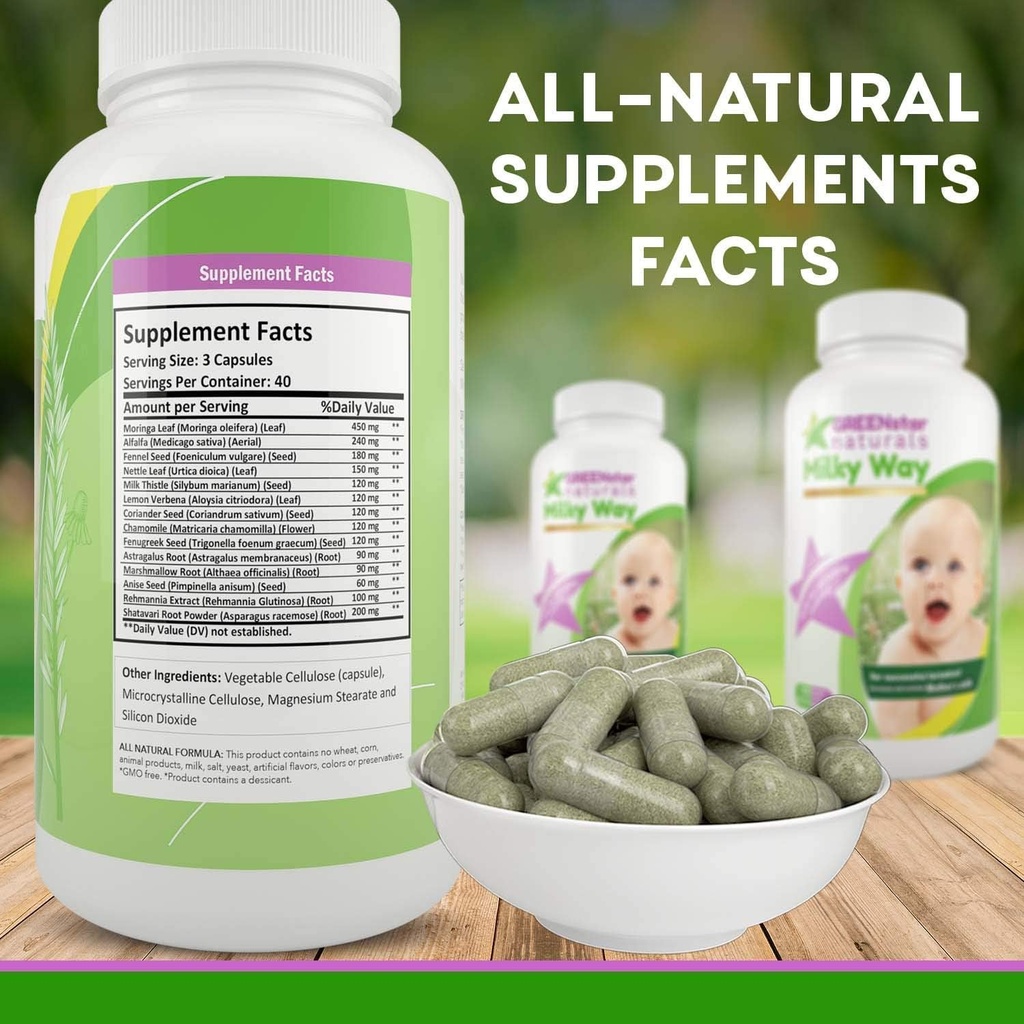 Dojčenie Supplement Laktácia Podpora pre zvýšenie materského mlieka, Laktácia Supplement Kapsule s mliekom kravské organické senovka grécka, materské mlieko Postnatálny vitamín pre matky.