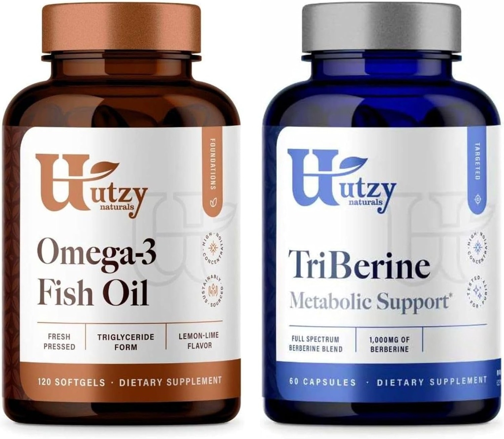Utzy Naturals Omega 3 Rybí olej 60 Softgels Lemon-Lime chuť a triberine
