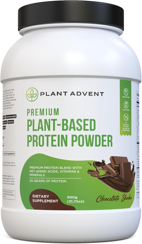 Prémiový Plant-Based Protein Powder - 100% Vegan, Bez umelých príchutí, bez lepidla a bez mliečnych výrobkov (2 lbs, Čokoláda Shake)