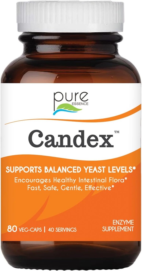 Pure Essence Candex Supplement - Kvasinky Prerastanie Supplement with Digestive Enzymes, Kvasinová infekcia Probiotická liečba pre mužov a ženy - 80 Kapsule