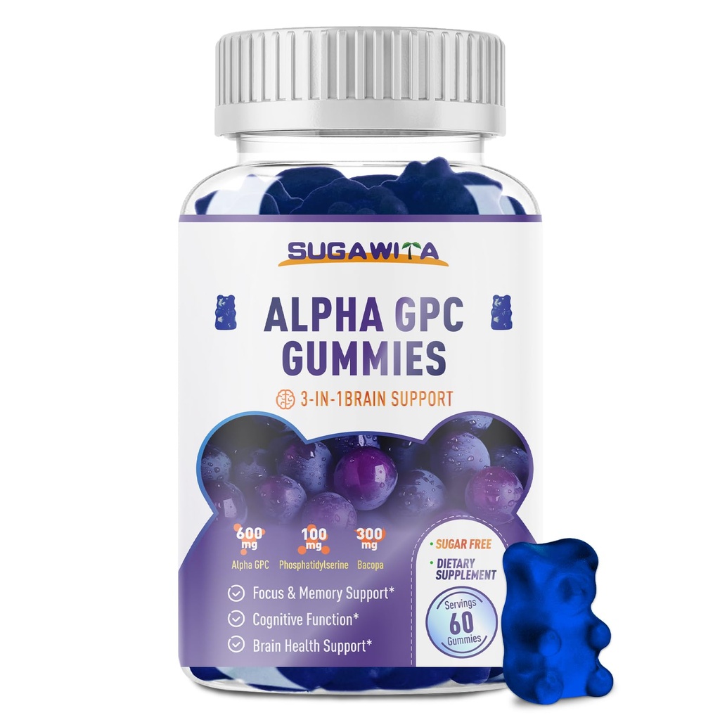 Alpha GPC Choline Gummies 600 mg s Fosfatidylserin & Bacopa 