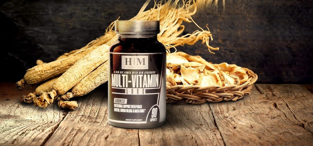 Najjednoduchší multivitamínový doplnok pre mužov Multi-vitamín 5000 Infundované Immune Health Support Muži a denné Boost energie, Všeobecné zdravie Vitamín A-K Plus Viac 90 Kapsule