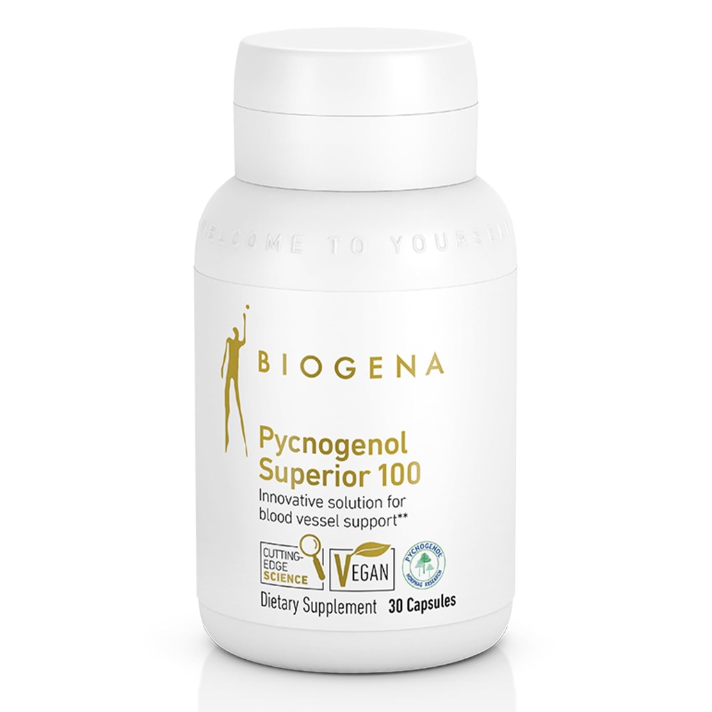 Biogena Pycnogenol 100 mg Gold with Premium Patented French Maritime Pine Bark Extract (Pinus Pinaster) na podporu cirkulácie krvi