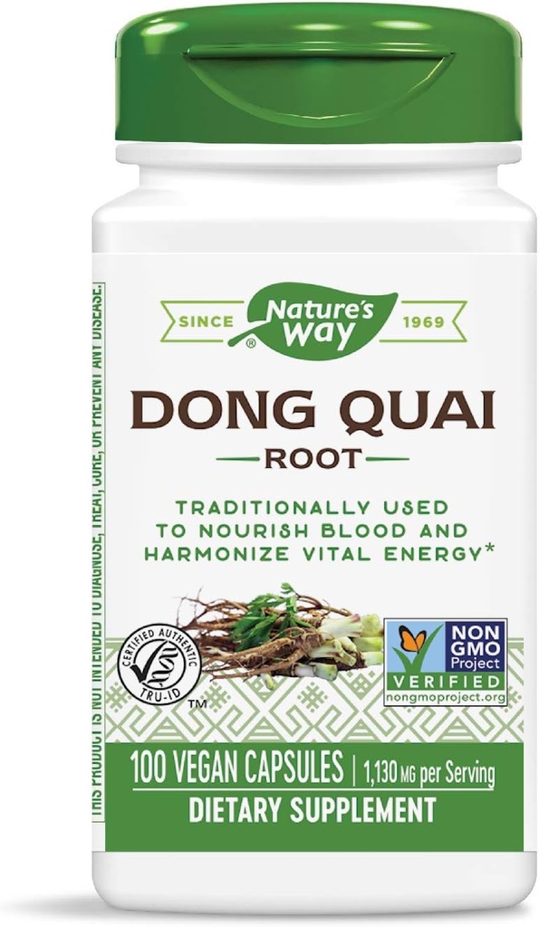 Nature's Way Dong Quai Root, 565mg, 100 Kapsule (Pack of 2)