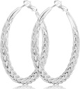 Senteria Silver Hoop náušnice pre ženy Hypoallergenic 925 Sterling Silver Post Hoop náušnice ľahké veľké hoops náušnice hrubé vetvičky strieborné hoops 30/40/50MM