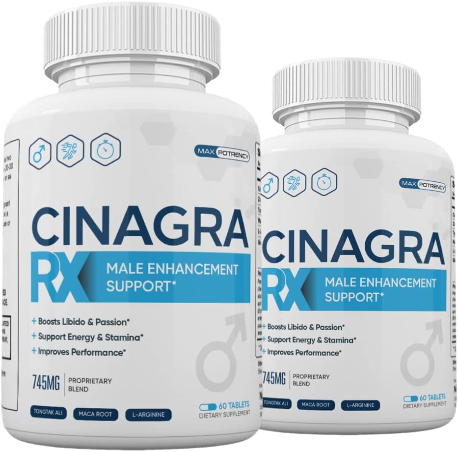 (2 balenia) Cinagra RX pilulky pre mužov, Cinagra RX doplnok Advanced vzorec, 120 Počet