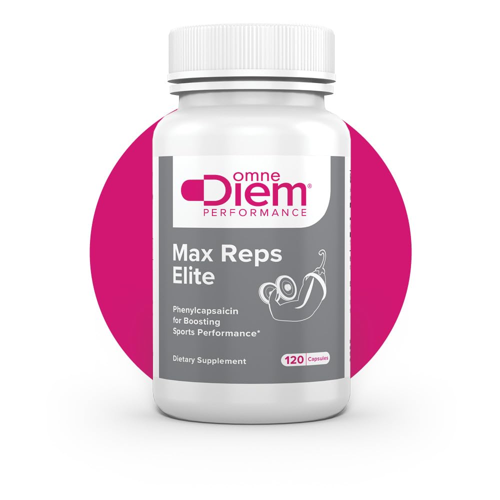 Omne Diem Max Reps Elite Kapsule - Fenylcapsaicin športový výkon Diéta doplnok - podporuje maximálny tréning a zotavenie a znižuje únavu - pre mužov a ženy - 120 ot