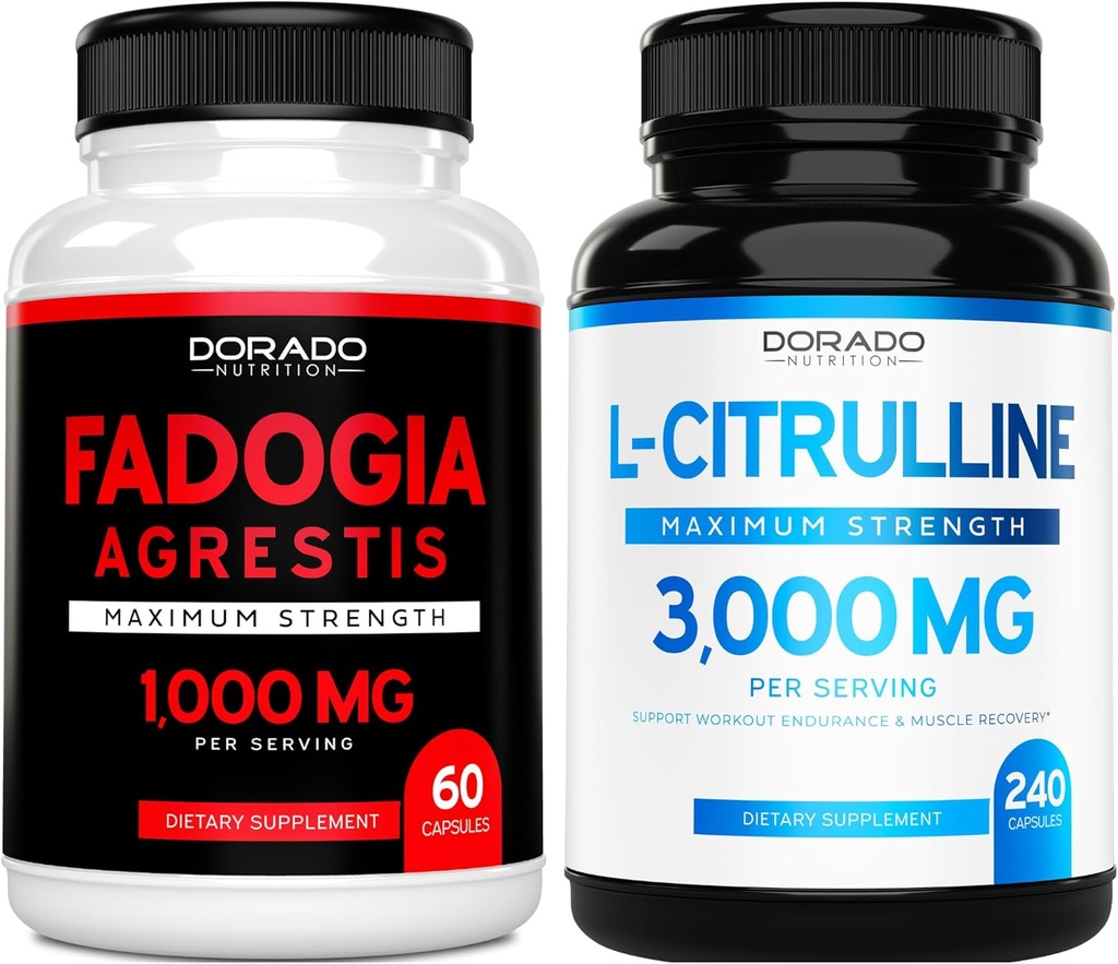 Fadogia Agrestis Extract (60 gróf) Maximálna sila - Atletický výkon a svalová hmota Podpora a L Citrulín (240 gróf) L Arginín a oxid dusnatý pre výkon pre cvičenie - Vegan & USA Made