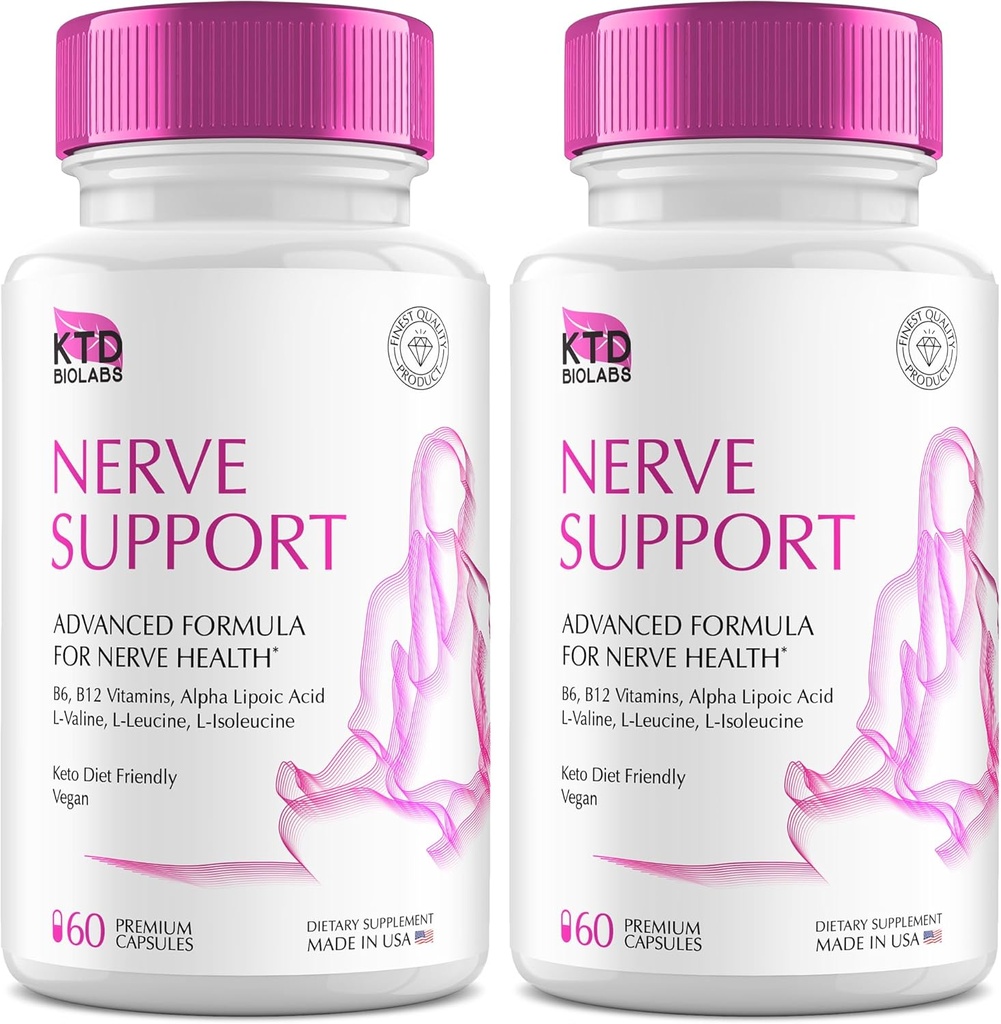 Balenie po 2 Nerve Spasiteľ pre neuropatiu 828mg, Advanced Nerve Support Supplement, Renew for Healthy Feet, Best Regen with Alpha Lipoic Acid, Vitamíny D, B6, B12-60 Kapsule