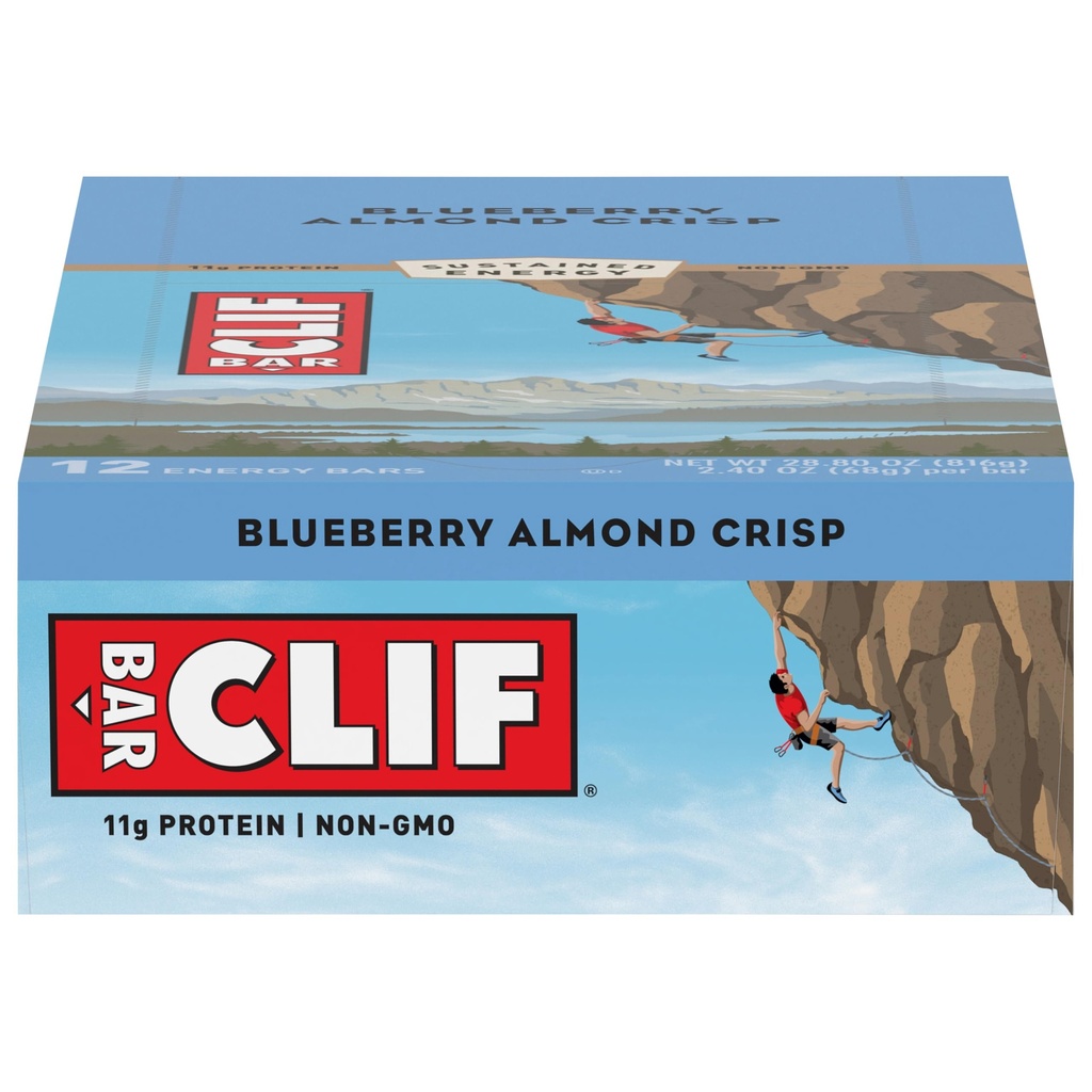 CLIF BARS - energetické tyčinky - čučoriedkové kríky - (2,4 Ounce Protein Bars, 12 gróf)
