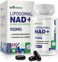 900 mg Lipozomálne NAD+ Doplnok s Trans Resveratrol 300 mg, Nahrádza NMN, Superior Absorpcia, Pravá NAD Plus Dodatok pre opravu DNA a Boost NAD+, Starnutie obrany, Energia, dlhovekosť, 60 Softgels