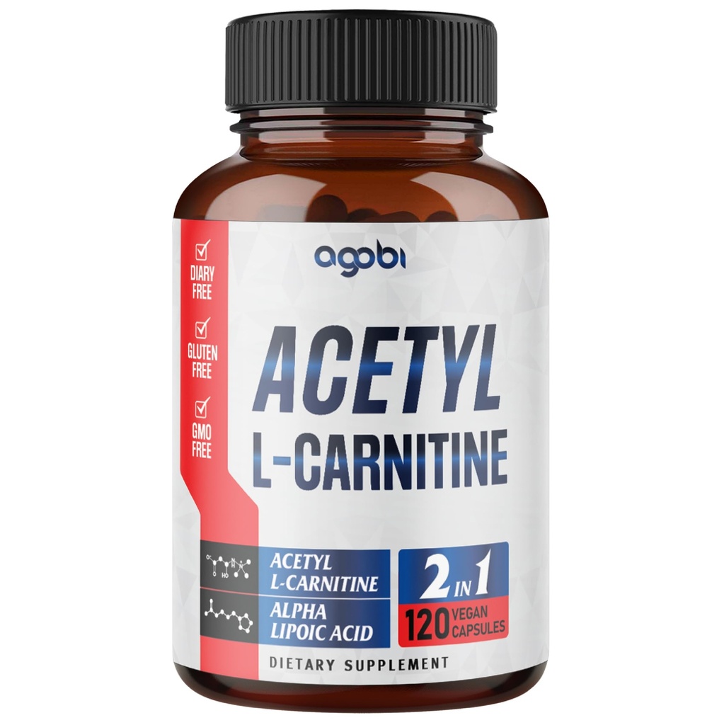 Acetyl L-karnitín & Alpha Acid Complex 1500mg - Supplement for Brain Health, Memory, Focus & Mood Support - 120 Vegan Kapsule na 2 mesiace - Gluten-Free, Non-GMO