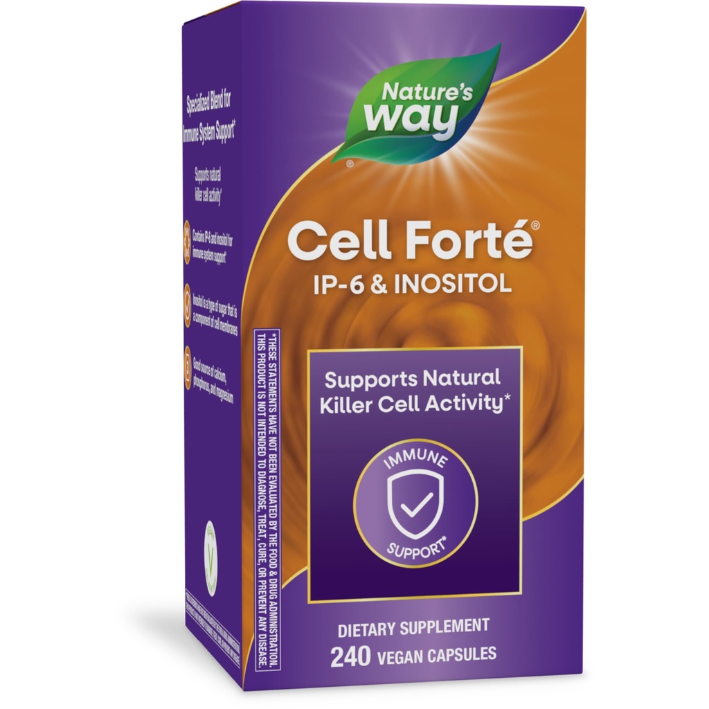 Nature's Way Cell Forté IP-6 & Inozitol Immune Suplement with Calcium, Fosfor, and Magnézium*, Gluten-Free, Vegan, 240 Kapsule (Backaging May Vary)