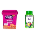 Viactiv Calcium +vitamín D3 Supplement Soft Chews, Caramel, 60 Žuvačky - Vápnik Dietary Supplement & Vitafusion Vitamín D3 Gumové vitamíny pre kosti a imunitný systém Podpora, Peach, Blackberry