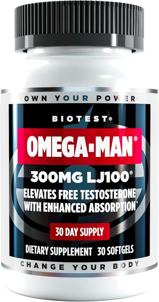 Biotest Omega-Man - 300mg High-Absorption LJ100 LongJack (Eurycoma longifolia) - 30 Softgels