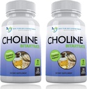 Premium Choline - 500 mg - 120 Veggie Kapsule - podporuje kognitívne zdravie, pamäť a viac - 2 balenia
