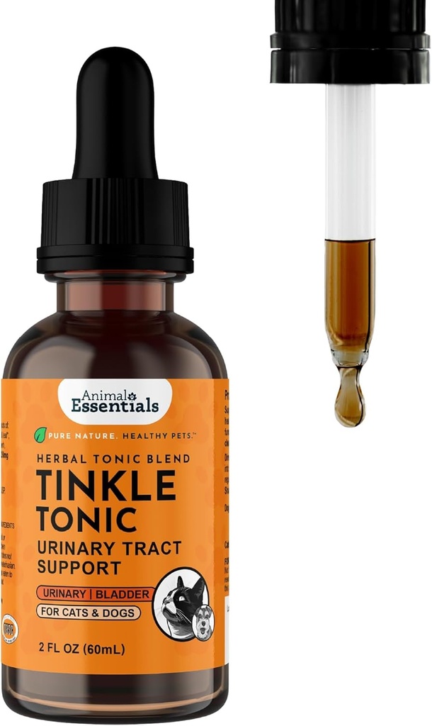 Animal Essentials Tinkle Tonic - Pes a Cat močovej Tract Podpora, Obličky Supplement, Podporuje močové tract, Bladder zdravie pre domáce zvieratá, s Marshmallow - 2 fl oz