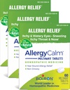 Boiron AlergyCalm Tablety 180 Počet, Relief from Alergies and Hay Fever Symptómy sipotu, Runny nose, a svrbenie oči alebo hrdlo, Alergický pokoj Tabs (Predovšetkým RhinAllergy) (Pack of 3 60ct Boxy)