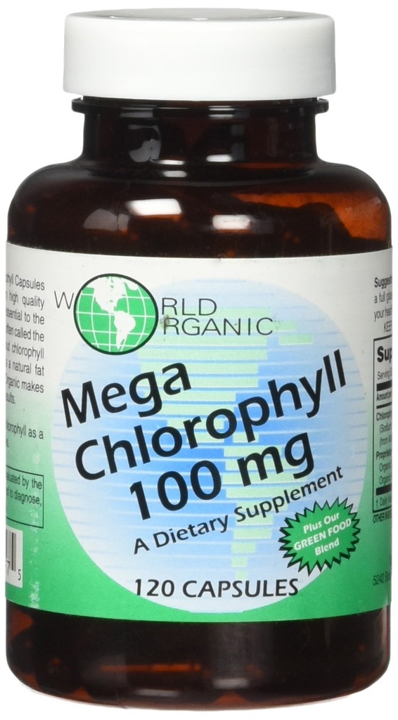 World Organics 100 mg Mega Chlorofyl, 120 Počet