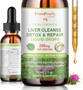 GREENPEOPLE Pečeň čistiť Detox & Repair Drops - Pečeň Supplement w/Milk Thitle Silymarin, Artičoky a púpavy pre pečeň Detox & Support- 16x Potent Herb-Nutrients - 2Fl Oz Natural Flavor