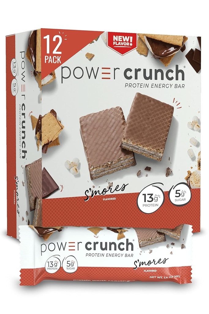 Power Crunch Protein Wafer Bars, High Protein Snacks s lahodnou chuťou, S'Viac, 1,4 Ounce (12 Počet)